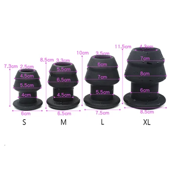 Huge Anal Plug Tunnel Hollow Butt Plug Silicone Buttplug Men Expanding Anus Cleaning Sex Toys Big Anal Beads Stimulator Prostate 6