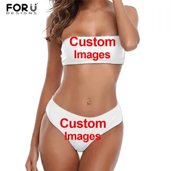 

FORUDESIGNS Personalized Printed New Sexy Women Bikini Set Mujer Ruffle Biquinis Summer Swimwear Suit Push Up High Waist Bikini
