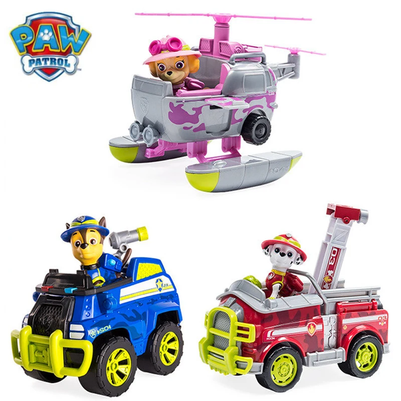 pas At personale Original Paw Patrol Jungle Rescue Patrol Car Series Action Figures Toy  Chase Marshall Zuma Cute Puppy Dog Cartoon Model Kids Toy|Diecasts & Toy  Vehicles| - AliExpress