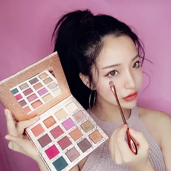 

16 Color Glitter Eyeshadow Champagne Gold Pearl Lasting Waterproof Easy Dyeing Matte Eyeshadow