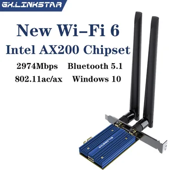 

3000Mbps Dual Band Wifi 6 Intel AX200 PCIe Wireless Wifi Adapter 2.4G/5Ghz 802.11ac/ax Bluetooth 5.1 AX200NGW Wi-fi Card For PC