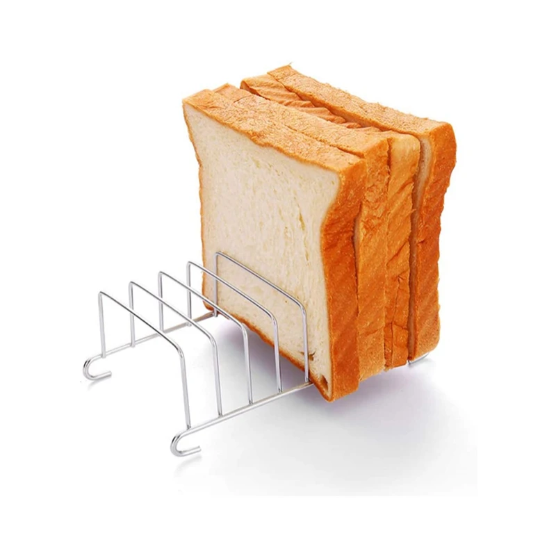 1 PCS Toast Bread Rack Holder 8 Slice Holes Stainless Steel Tool Cooling Grid Bread Rack Air Fryer Accessories Organizer