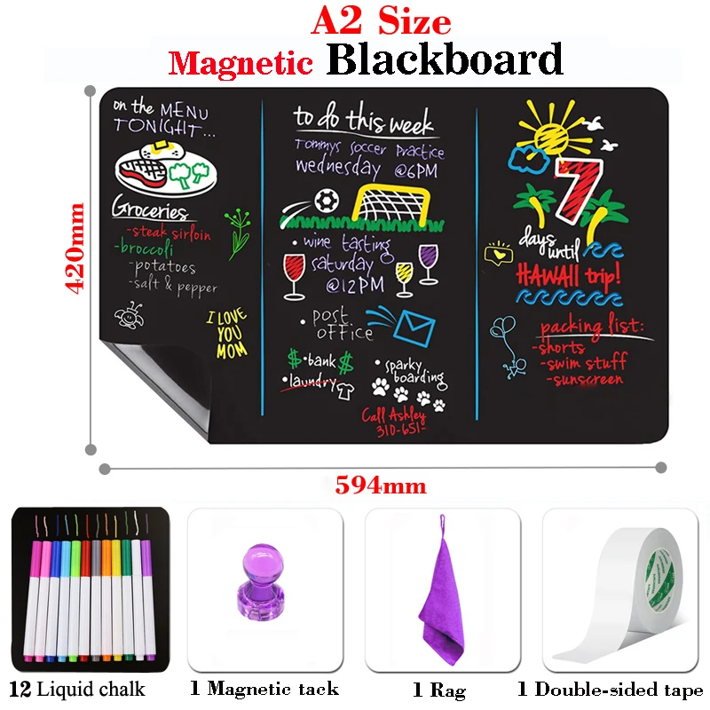 Tableau noir magnétique pour réfrigérateur, tableau blanc, tableau