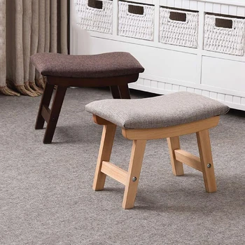 

Furniture Shoe Changing Stool Dressing Table Stool Footstool Wood Mulit-color Easy To Clean Fabric Entrance Solid Wood Low Stool