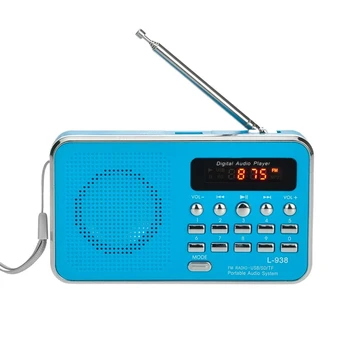 

L-938 Mini Portable Digital FM Radio 3W Output Power / 1.5 Inch Display Screen / Support USB Drive / TF / SD / MMC Card / AUX-IN