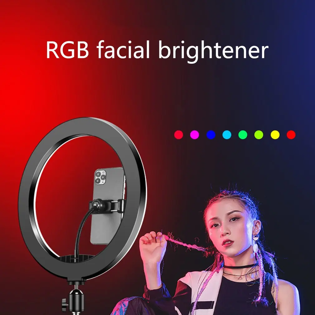 

LED Selfie Ring Light Photography RingLight Phone Stand Holder Tripod Circle Fill Light Dimmable Lamp Trepied Makeup