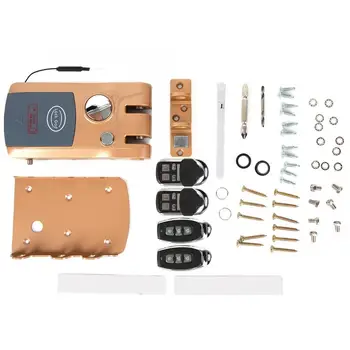 

Intelligent Smart Wireless Door Lock Anti-theft Security Lock with 4 Remote Control door handle lock cerradura