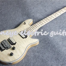Новое поступление Вольфганг EVH стиль электрогитара с естественной древесины стеганая электрогитара с хромированным оборудованием для продажи