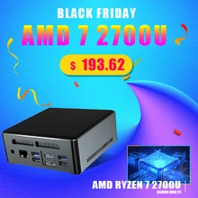 Topton yükseltme sürümü AMD Ryzen R5 3550H R7 2700U Mini bilgisayar Vega grafik 2 * DDR4 Windows 10 Pro tip-c HDMI 2.0 DP 3 * ekran