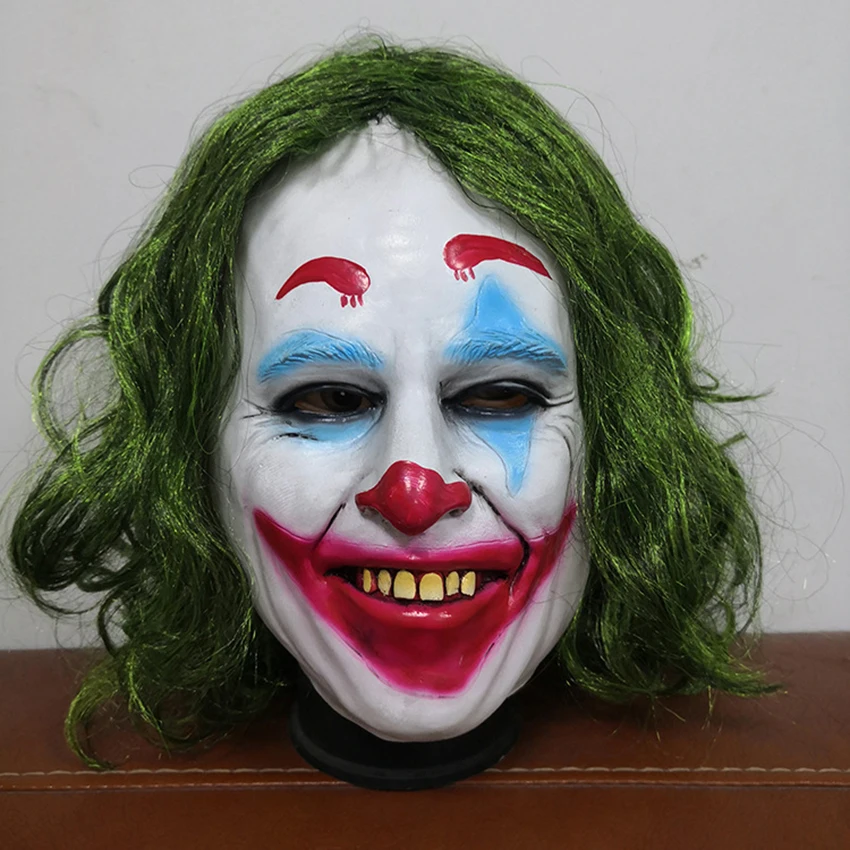 Joker Joaquin Phoenix Mask Clown Cosplay Anime Prop Latex Halloween Funny Face Anonymous Men Adult Masquerade Mask Carnival
