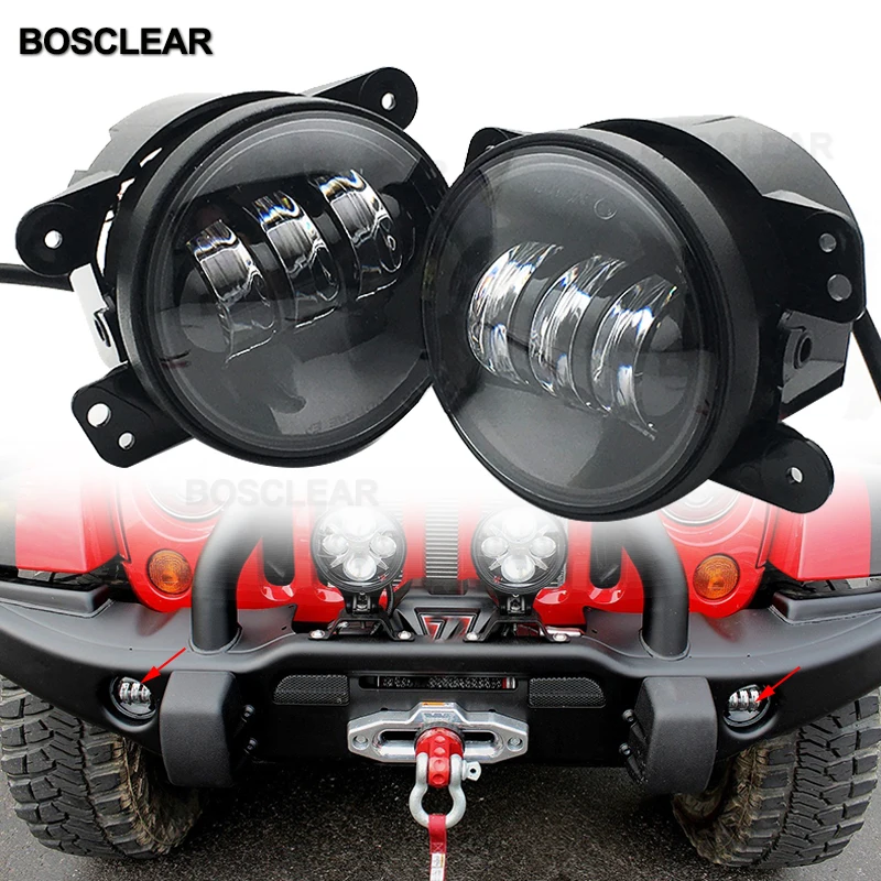 

2X4Inch Round Led Fog Lights OffRoad Fog Lamps For Jeep Wrangler Jk Dodge Cherokee PT Cruiser hummer H1 H2 Chrysler 300 bosclear