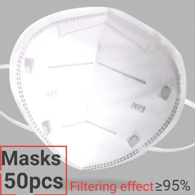

50pcs CE FFP2 Anti Dust Mask Protective Mask PM2.5 Anti-haze Mouth Mask Vertical Folding Anime Mask len Allergy Anti Smoke Mask