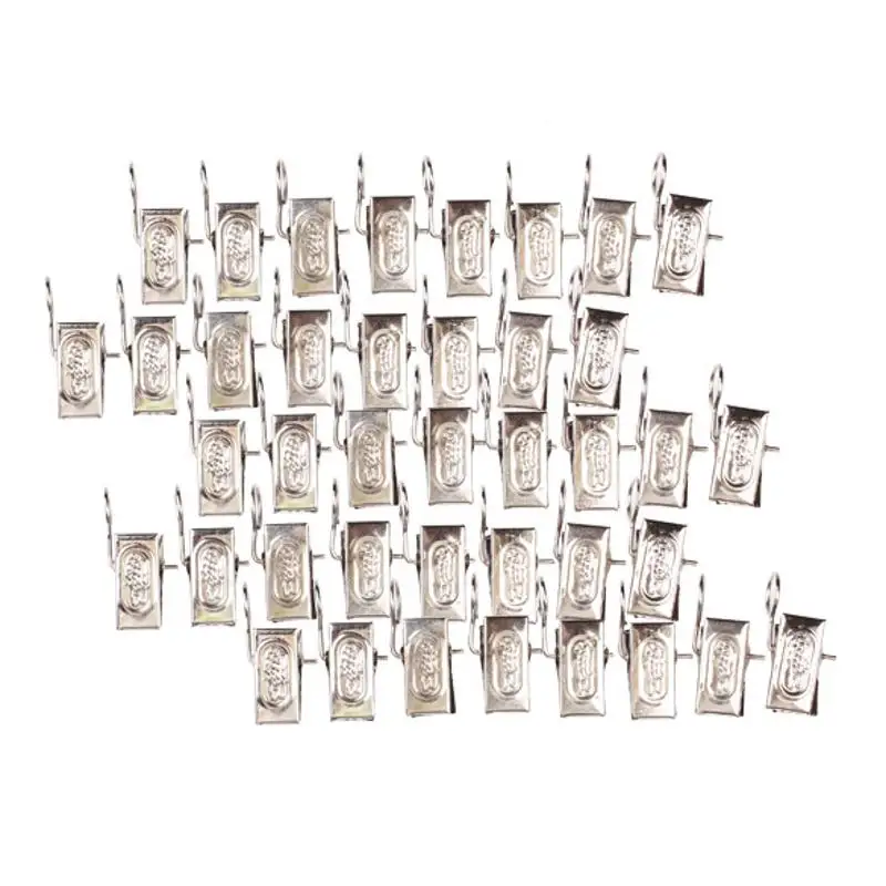 

40pcs Stainless Steel Curtain Rod Clip Rings Drapery Clips