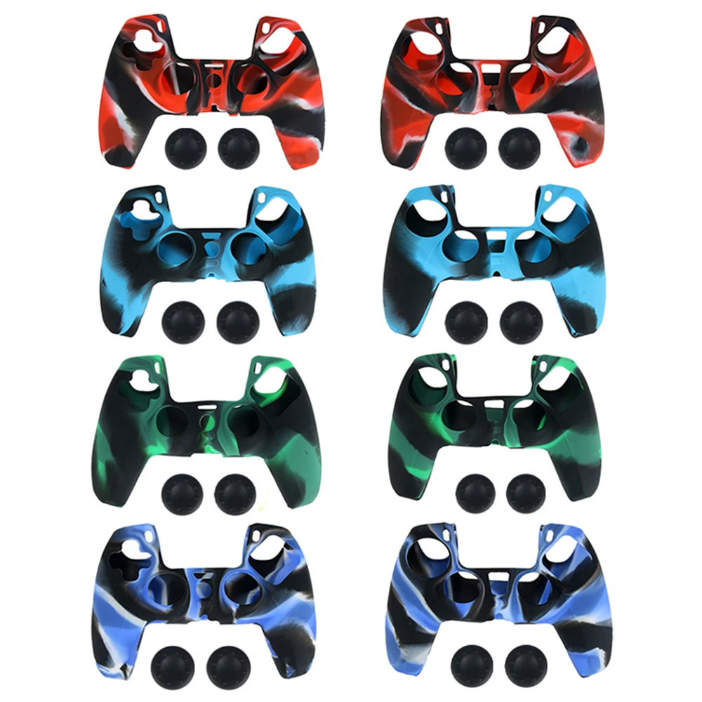 

Camouflage Silicone Protective Case Cover Skin For Sony Playstation 5 PS5 Controller Gamepad for DualSense PS5
