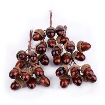 

6Pcs Pine Nuts Bouquet Realistic Artificial Plastic Plants Flower for Autumn Wedding Wreath Accessories Christmas Home Decor