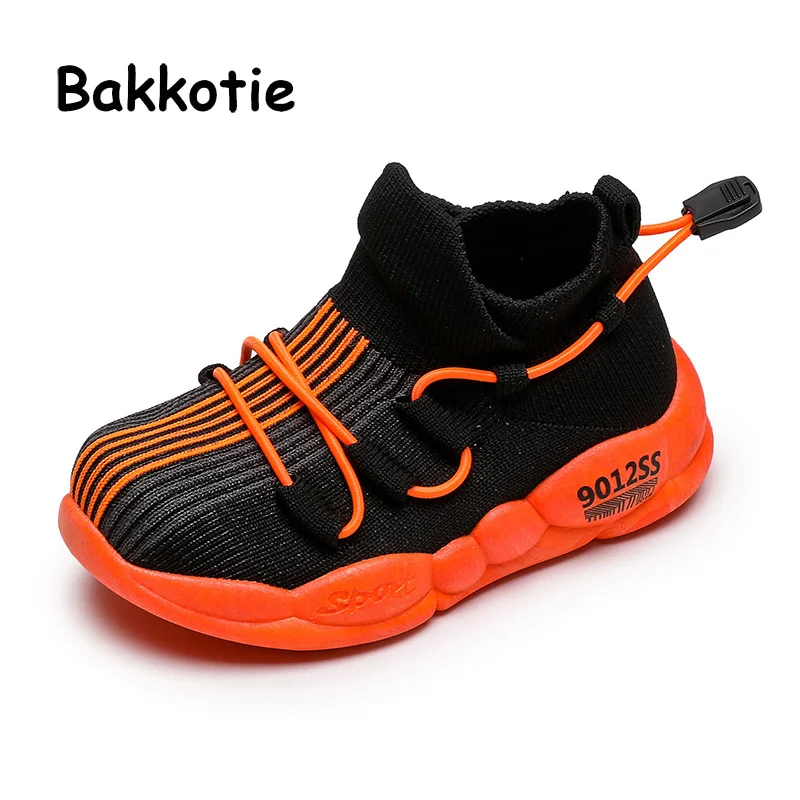 Bakkotie/Новинка года; розовые сетчатые высокие кроссовки для маленьких девочек; модная Осенняя спортивная обувь для детей; Повседневная дышащая обувь