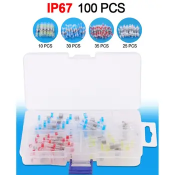 

100pcs Heat Shrink Butt Crimp Connector Waterproof Solder Seal Terminals Sleeve 40JA