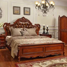 Современный коричневый цвет кожи твердой древесины королевского размера кровати и кожи цвет может изменить WA626