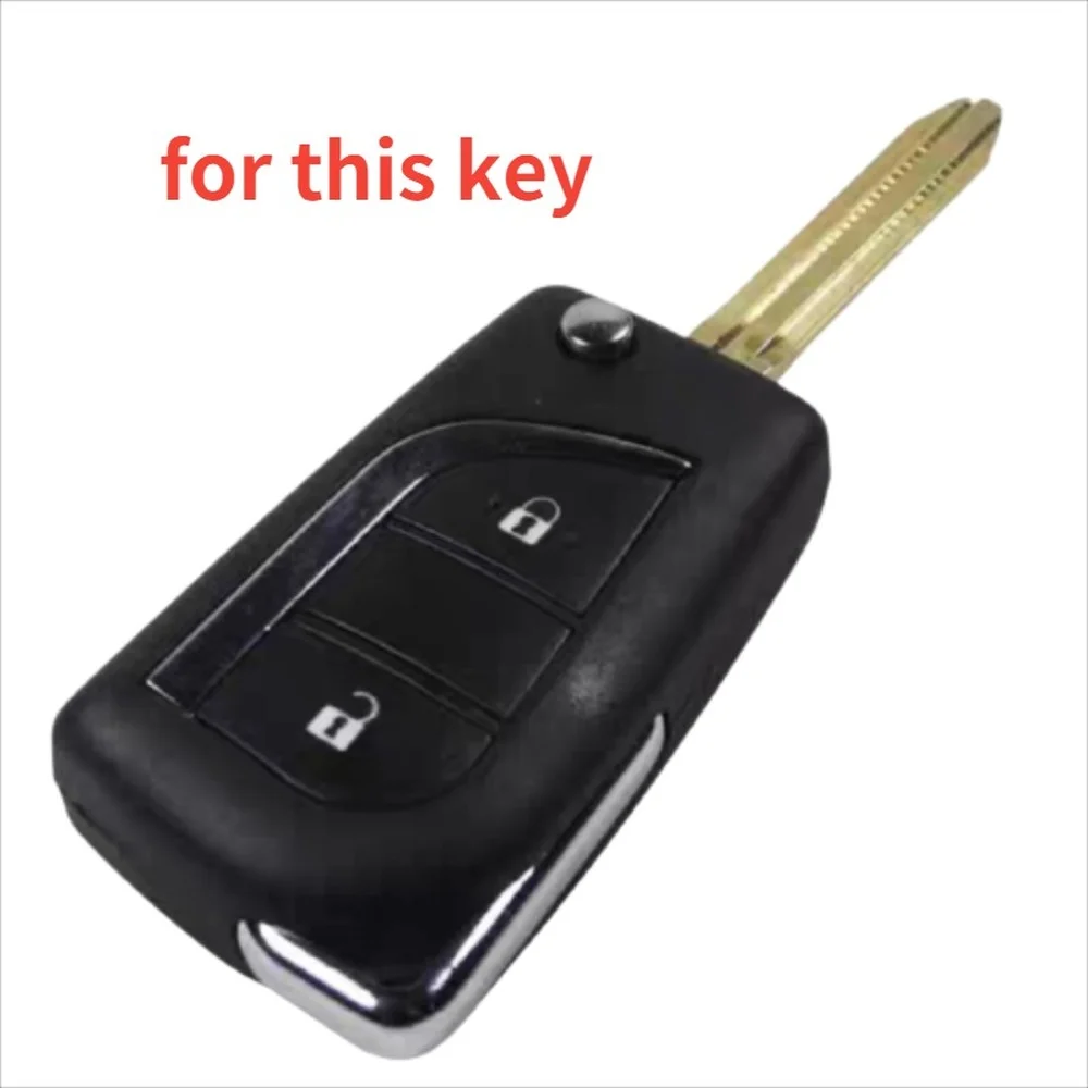 Silicone Key Case Cover for Toyota Yaris Rav 4 2016 2017 for PEUGEOT 108 2 Buttons Remote Key Holder Car Keychain Case