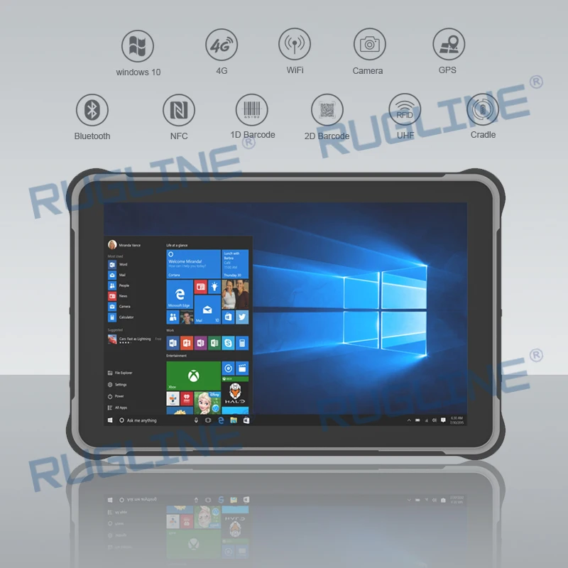 Rugline 10 Pollici Industrial Windows 10 Tablet Gps Da Esterno Con Docking Station Rs232 Tablet Robusto Ip65