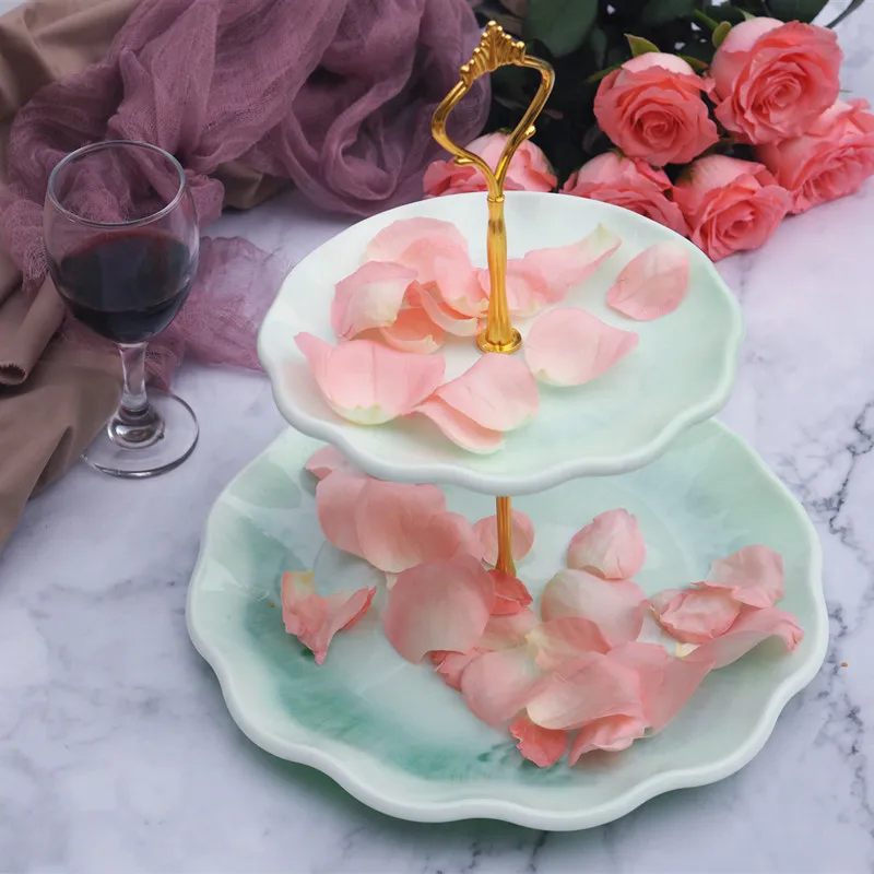 DIY Fruit Cake Stand Silicone Mold Three-layer Tea Plate Epoxy Resin Clay Mold Cup pad Mould For Resin Craft Making Home Decor