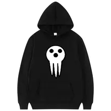 Japão anime soul eater hoodies das mulheres dos homens clássico preto polar velo com capuz moletom moda harajuku hoodie streetwear masculino