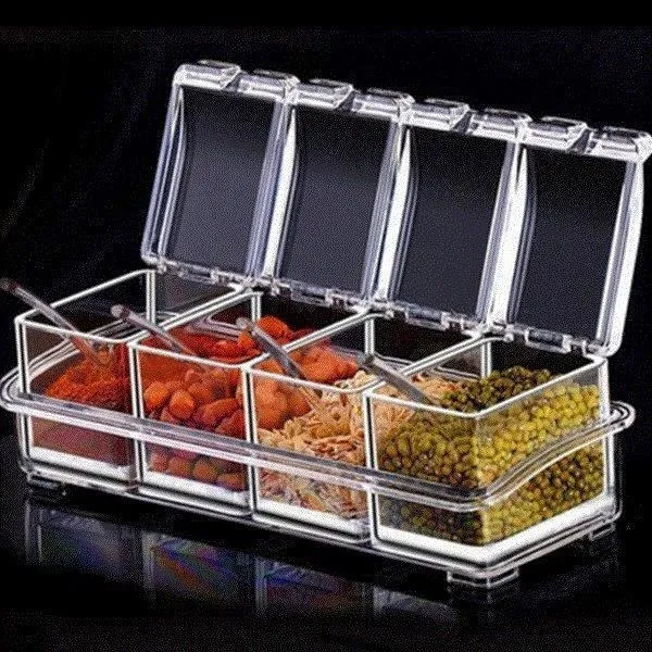 

Kitchen Seasoning Storage Box Spices Condiment Dispens