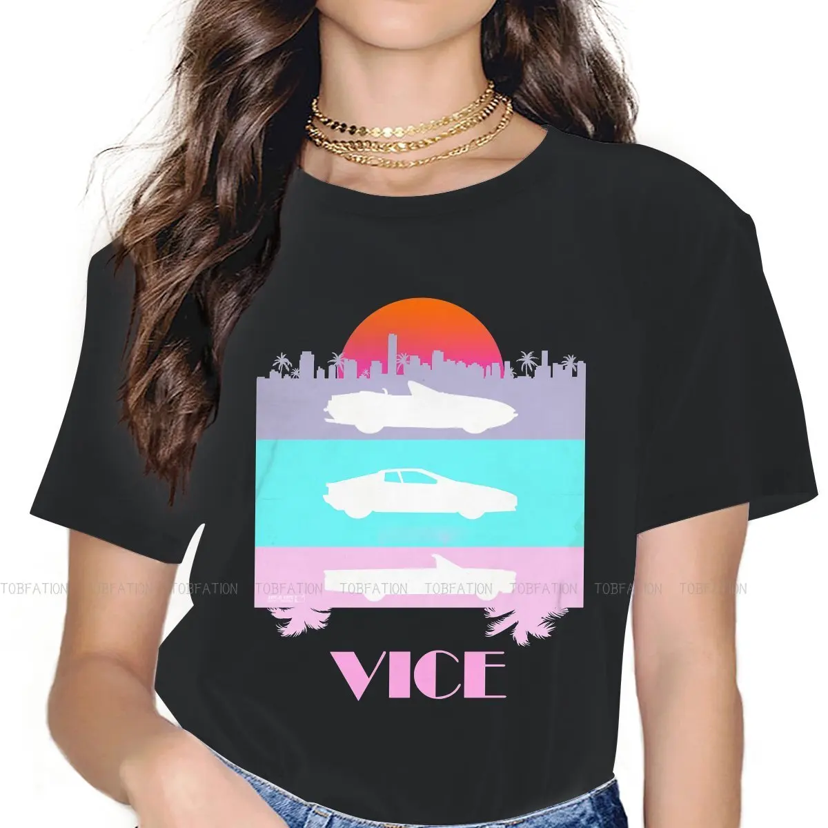 Футболка VICE 4XL 5XL Майами с тиснением Оригинальная футболка женская одежда модная