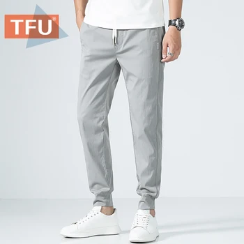 

TFU Mens Spring Casual Cotton Elastic Joggers Pants Fitness Men Tracksuit Bottoms Skinny Trousers Jogger Track Pencil Pants