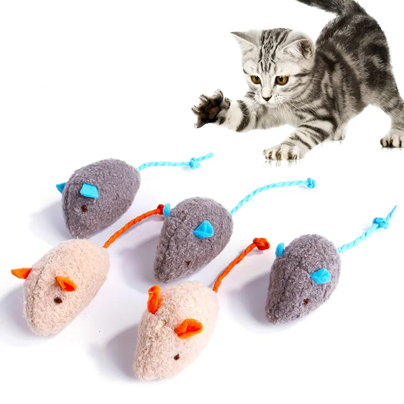 Pet Cat Toy Bite Resistant Molar Plush Toys For Cats Funny Playing Fleece False Mouse Small Dog Cat Training Supplies