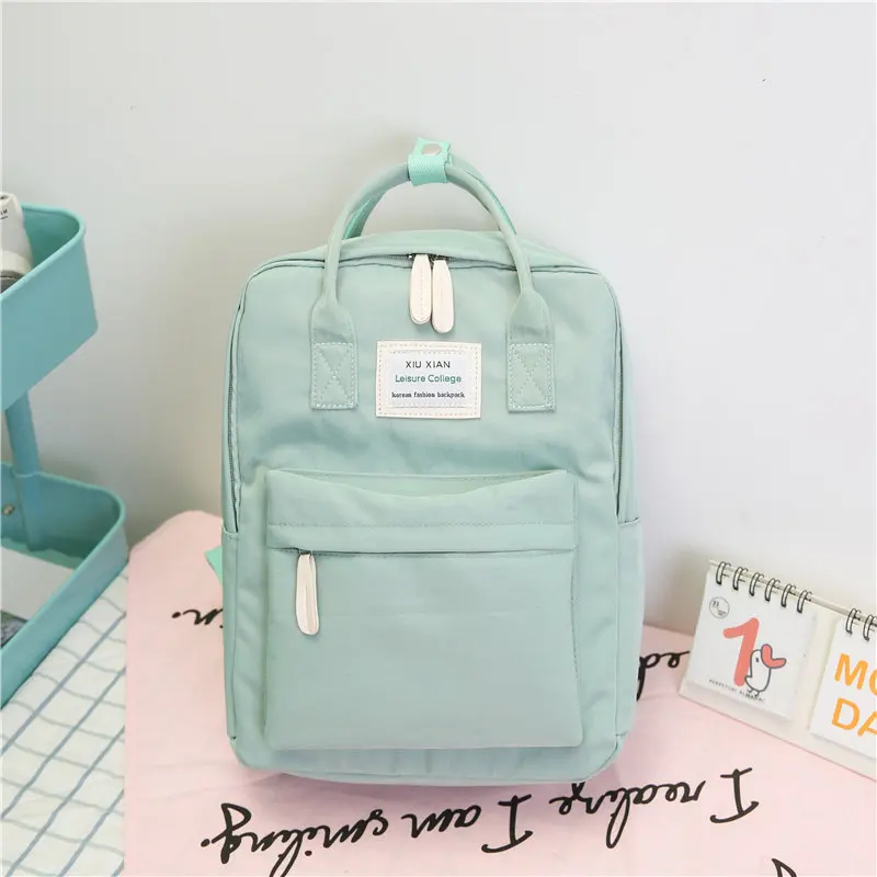 Милый Оксфорд модный рюкзак женский хит цвет рюкзак дизайн для девочек досуг путешествия школа простой личности багаж mochila - Цвет: mint green