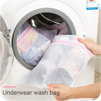 

Polyester Mesh Laundry Bag Polyester Washing Net Bag For Underwear Sock Washing Machine Pouch Clothes Bra Bags wholesale 3 Size