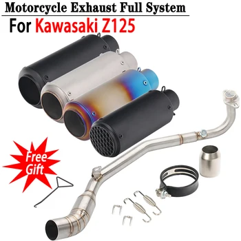 Slip On For Kawasaki Z125 Z 125 Motorcycle Exhaust Full System Link Pipe Escape Moto Modified Muffler Stainless Steel Tube