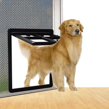 

Lockable Plastic Pet Dog Cat Flap Door Screen Window Security Flap Gates Pet Tunnel Dog Fence Free Access Door for Home