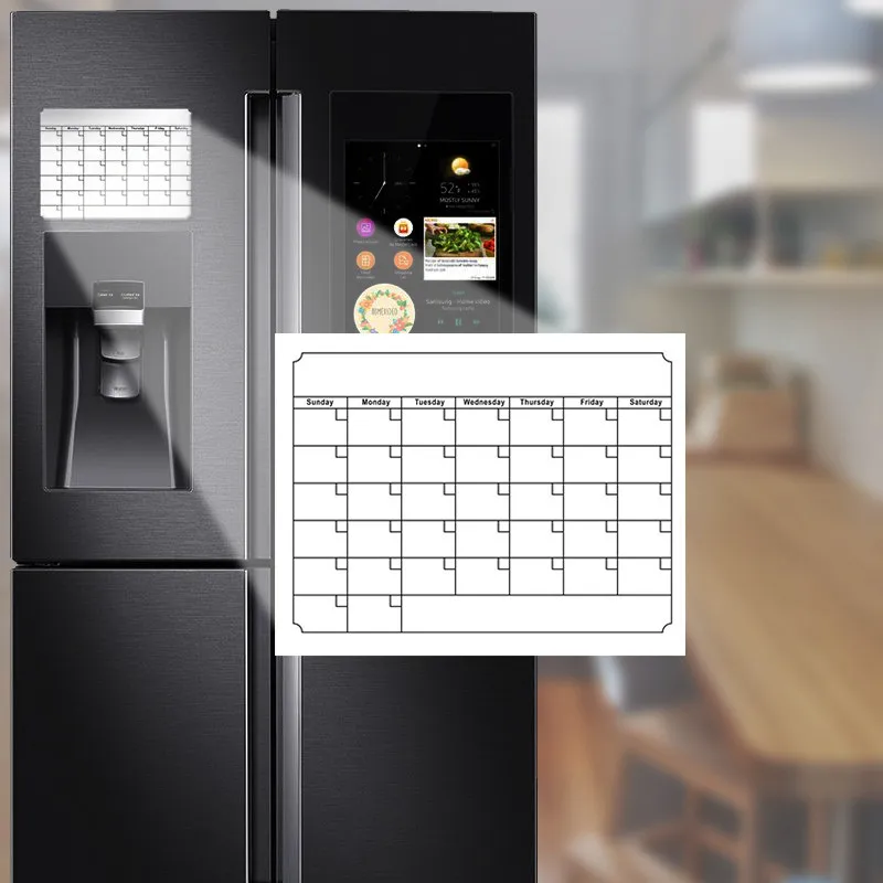 Reusable Daily Message Drawing Refrigerator Bulletin White Board DIY Magnetic Weekly& Monthly Planner Whiteboard Fridge Sticker