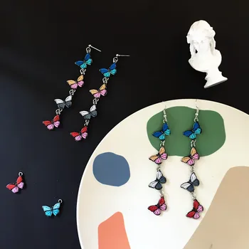 

Creative DIY Fashion Long Tassel Colorful Butterfly Drop Earrings for Girls Women Lovely Animal Butterflies Dangle Earrings 2020
