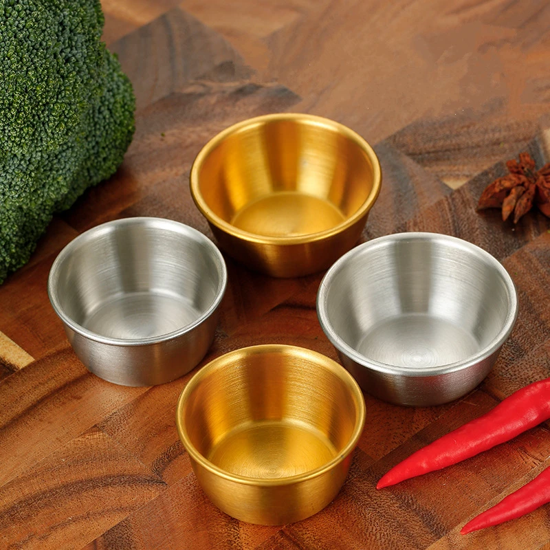 Ramekin Sauce Dipping Bowl Mini Sauce Cups Pudding Condiment Cups For Home Party Restaurant 6Cm-1Pc Silver Gst1049