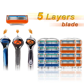 

5 Layers Stainless Steel Replace Razor Blade for Men Razor Blades N Pcs/Pack For Shaving Cassettes Compatible