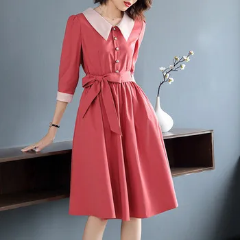 

Long Sleeve Dress For Women Patchwork Ladies Dresses Korean Elegant Dress Splicing Vestidos De Fiesta De Noche Robe Femme