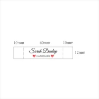 Étiquettes Personnalisées Lavables en Coton avec Nom, Cadeau de Couture Fait à la Main, 12x60mm, avec Amour 3