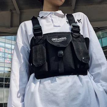 

Unisex Chest Rig Bag Reflective strip Tactical Chest Pack Hip Hop Streetwear Women Adjustable Functional Waistcoat Waist Packs