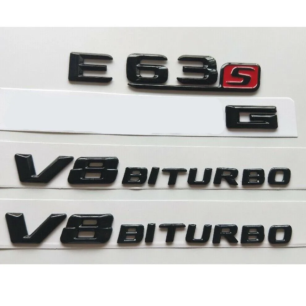 Блестящие черные 3D буквы E63s для A M G V8 BITURBO эмблемы W212 W213 - Цвет: Gloss Black