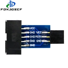 10pin para 6pin converter para padrão 10 pinos para 6 pinos adaptador placa para stk500 avrisp usbasp isp conversor de interface avr
