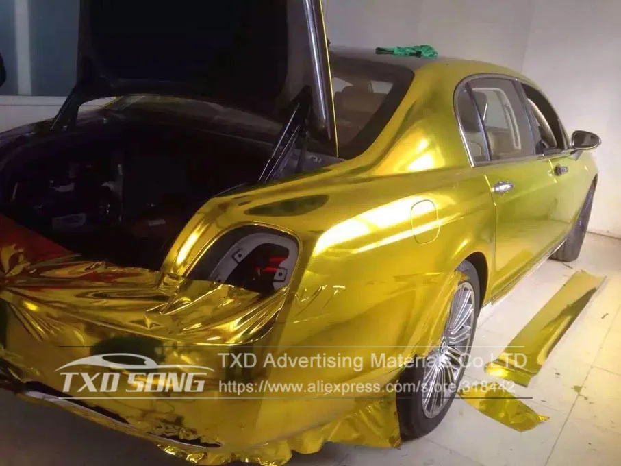 Золотая зеркальная пленка автомобильная Opel Omega