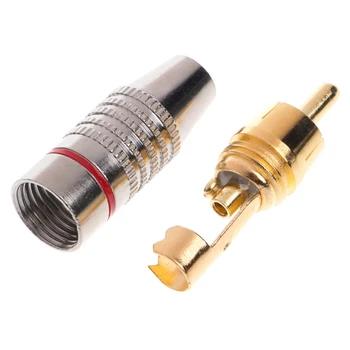

10 Pcs RCA Plug Video Locking Cable Connector Gold Plated