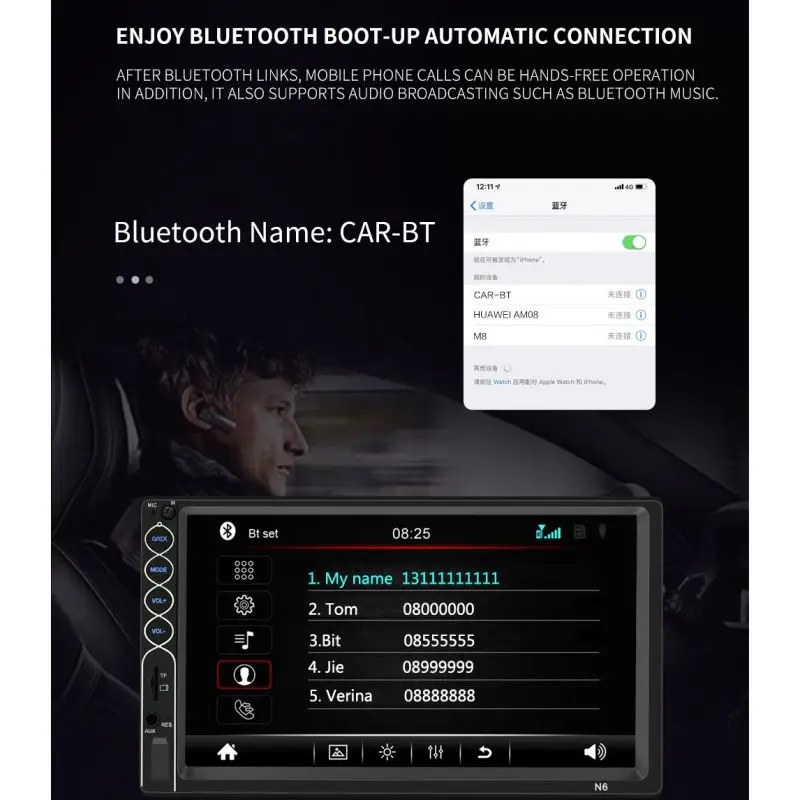 MP5 Авто медиаплеер USB Bluetooth аудио автомобильный Радио Multimidia MP5 12 в FM HD 7 дюймов экран стерео Ra