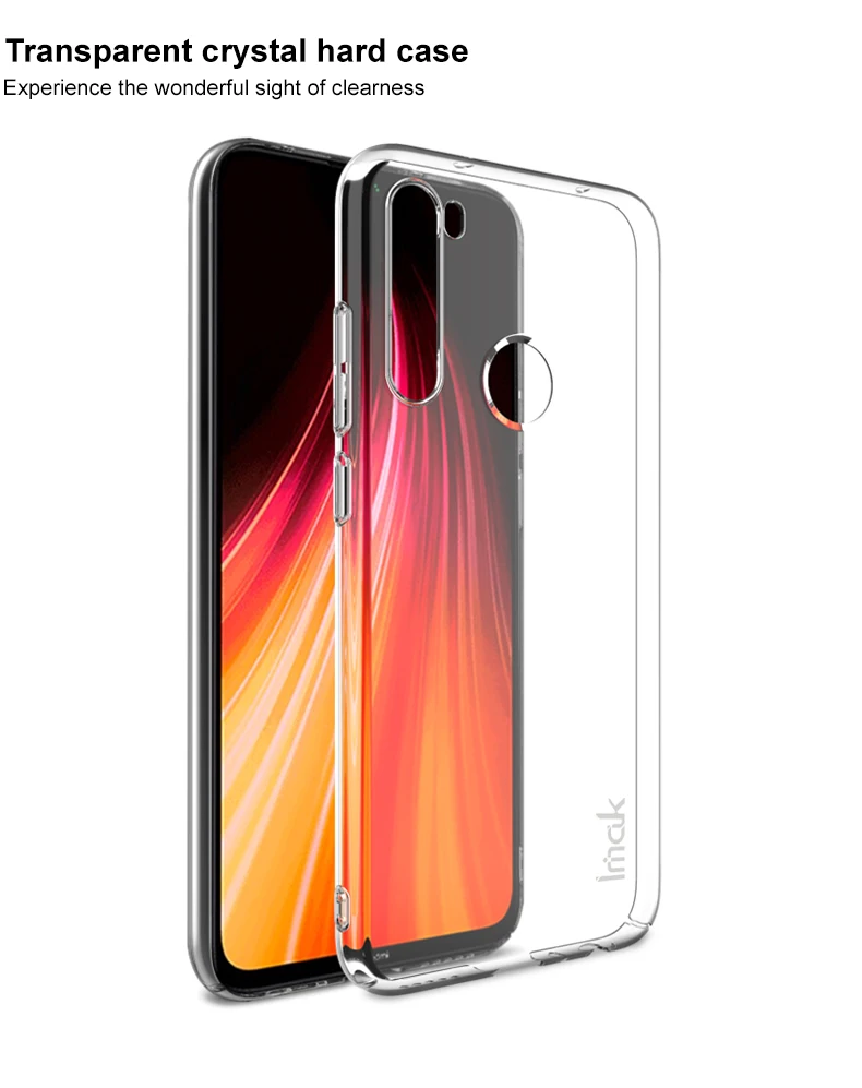 Чехол для Xiaomi Redmi Note 8, прозрачный износостойкий ПК, Жесткий Чехол для Xiaomi Redmi Note 8, Кристальный чехол 6,3''
