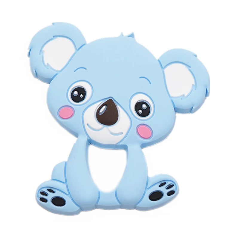 Turquoise Ченкэй 50 шт. силиконовых кейсов для зубов в форме коалы Прорезыватель для зубов жевательные, бусины для маленьких по санитарному надзору за качеством пищевых продуктов и медикаментов, для прорезывания зубов кулон Key Chain автомобильные аксессуары без добавления бисфенола А - Color: Turquoise