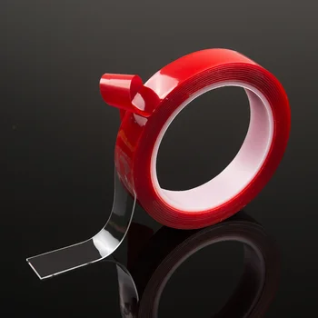 

High Strength No Traces Adhesive Sticker Auto Living Goods Red Transparent Silicone Double Sided Tape Sticker For Car Stickers