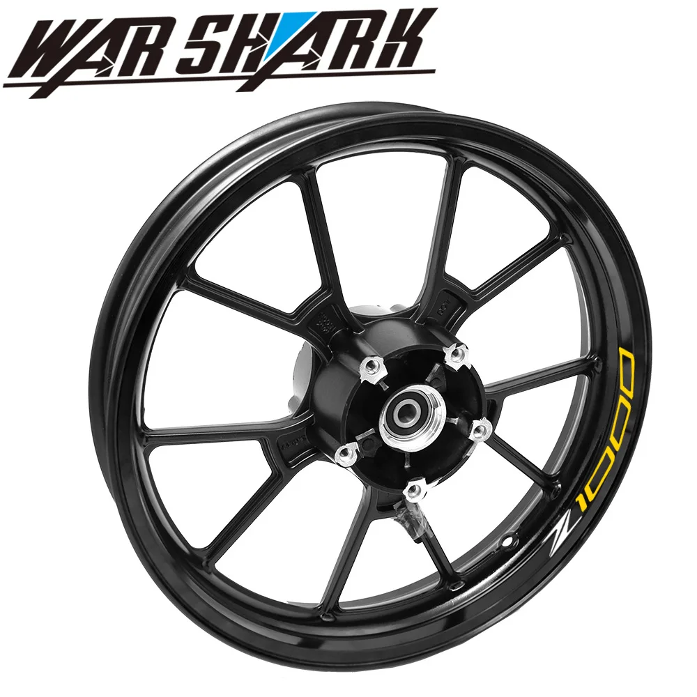 

Hot sell Motorcycle front and rear wheels Edge Outer Rim Sticker Reflective Stripe Wheel Decals For Kawasaki Z1000